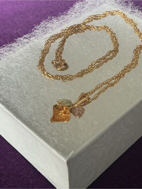 10K Black Hills Gold Lilly Pendant on GF Chain 💜READ DESCRIPTION💜